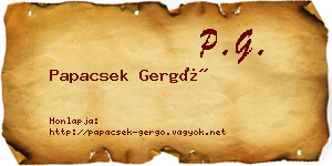 Papacsek Gergő névjegykártya